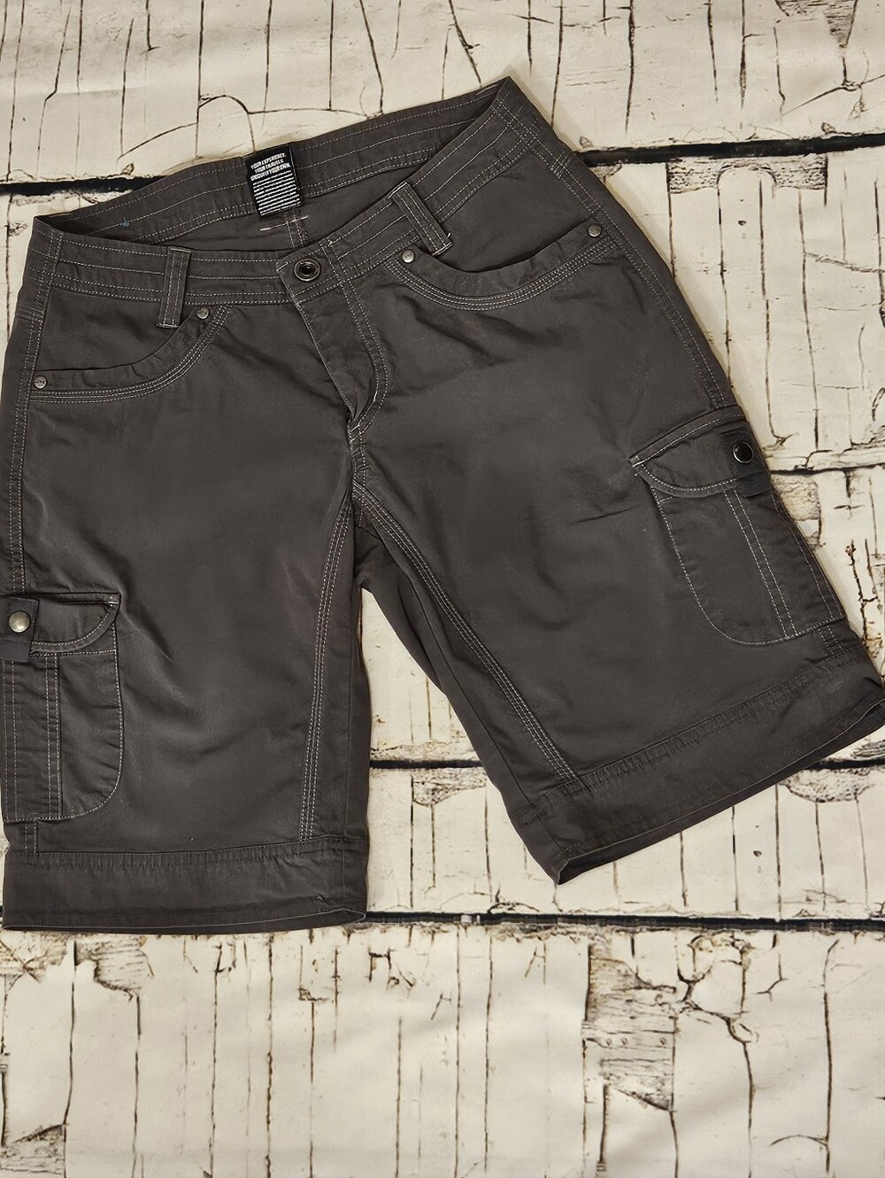 KÜHL Splash Cargo Hiking Shorts Women's 6 Gray Utility Outdoor Travel Cotton